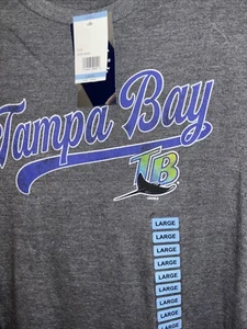 Camiseta Tampa Bay Rays Para Hombre L Gris Majestuosa Cuello Redondo - Imagen 1 de 3