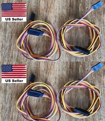 4pc Heavy Duty 39in Servo Extension Cord Lead 3 Wire Cable Plug 26AWG RC 1000mm - Image 1 of 4