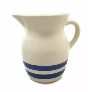 Robinson Ransbottom Roseville Creamer brocca piccola strisce blu 1 pinta 12 oz - Foto 1 di 4