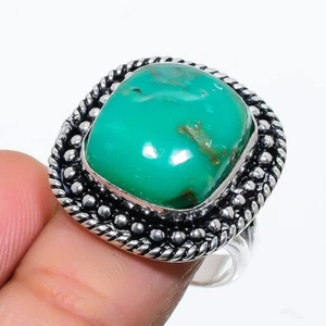 Natural Chrysoprase Gemstone 925 Sterling Silver Jewelry Ring Size 7 (U.S.A) - Picture 1 of 1