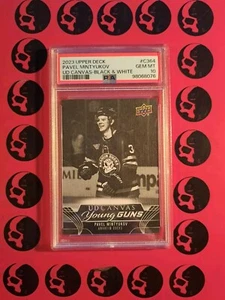 2023-24 Pavel Mintyukov Young Guns Black Canvas PSA 10 C364 Anaheim Ducks Rookie - Picture 1 of 2