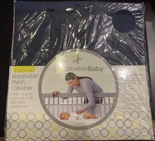 navy blue mesh crib bumper