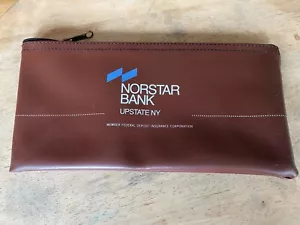 VINTAGE MONEY NORSTAR BANK UPSTATE NY VINYL ZIPPER BANK DEPOSIT BAG - Picture 1 of 8