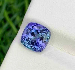 Rarissimo cuscino tanzanite blu naturale 9-10 ct certificato pietra preziosa sfusa - Foto 1 di 4