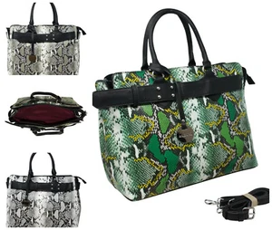 Ladies Alpini Snake Skin Tote with Studded Belt Women Satchel Shoulder Bag J8029 - Picture 1 of 9