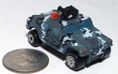 Very Small Micro Machine Humvee in Dark Winter  Camouflage NO Tow Missile Barrel - Image 1 of 4