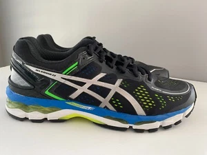 Men's Size 11 Asics Gel Kayano 22 Black/Silver/Flash Yellow T547N 9093 - Picture 1 of 7