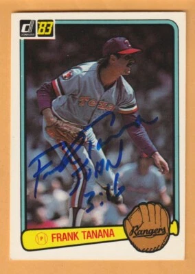 Frank Tanana Texas Rangers AUTO Signed 1983 Donruss Novi Michigan - Image 1 of 2