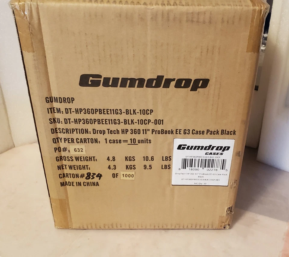 Gumdrop Cases Dt-hp360pbee11g3-blk DropTech HP ProBook X360 11 EE G3