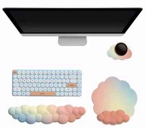 Cloud Keyboard Wrist Rest Set, 3pcs Keyboard Wrist Rest with Mouse Mat and... - Picture 1 of 5