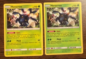Pokemon Heracross 11/147 Rare Sun And Moon Burning Shadows 2017 TCG 2x - Picture 1 of 2