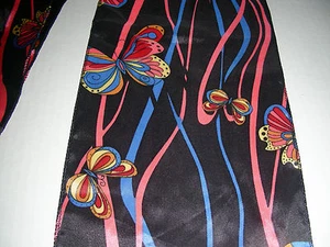 SCARF MADE IN KOREA 100% POLYESTER BUTTERFLIES - Picture 1 of 4