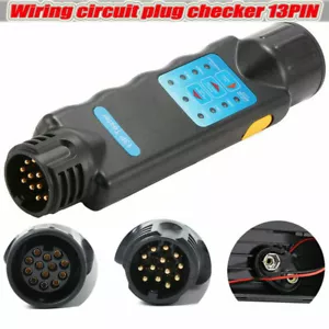 13 Pin Towing Trailer Towing Caravan Light Wiring Circuit Tester Plug Socket 12V - Picture 1 of 7