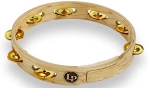 LP Accent 10" Single Row Wood Tambourine with Brass Jingles LP381-B - Picture 1 of 1