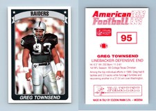 Greg Townsend - Raiders #95 American Football 1990-91 Panini Sticker