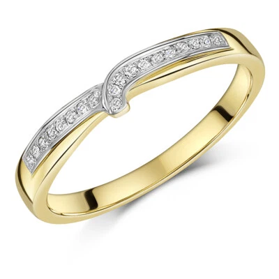 9ct Yellow Gold Diamond Ring 2.5m Twist Eternity Engagement Ring Natural Diamond - Image 1 of 3