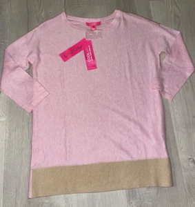 *Neu mit Etikett Lilly Pulitzer Dayna Coolmax Pullover rosa Tropen Tönung hellbraun Gr. S - Bild 1 von 4