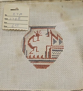 Handpainted Needlepoint Canvas - Native Pot - Tish & Cassandra - Picture 1 of 1