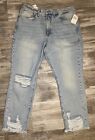 Good American Good Classic High Rise Distressed Jeans Gccu859t Size 14/32 Nwt