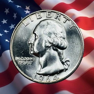 Cuarto de plata 1964 D Estados Unidos Washington - BU - envío combinado - Imagen 1 de 2