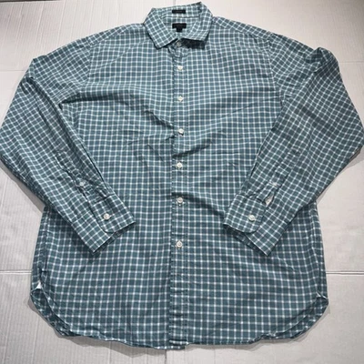 J. Crew Ludlow Dress Shirt Men 120's 2 Ply Blue/White Check Size Large - Image 1 of 4