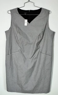 Talbots Women’s Black And White Gingham Sleeveless Sheath Dress Size 18P Preppy - Image 1 of 4