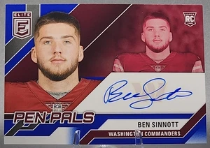 2024 Panini Elite Ben Sinnott Rookie RC On Card Auto Blue Ink SP Washington - Picture 1 of 2