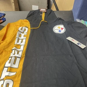Mitchell and Ness Pittsburgh Steelers short sleeve hoodie Throwback - Picture 1 of 12