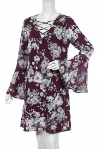 Etuikleid Boho lila Blumen V-Ausschnitt M Glockenärmel Hippie Festival Style - Bild 1 von 13