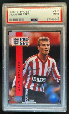Juego profesional 1990 Liga inglesa Alan Shearer novato RC #213 Southampton PSA 9 Foto 1 de 2