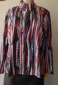 Festive Glittery Birch Hill Jacket Front Zipper S 1XP Black White &Red Holydays - Picture 1 of 7