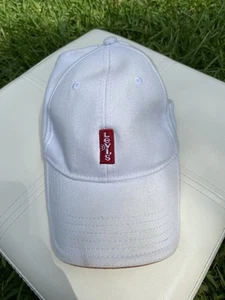 Vintage Levi’s Hat Distressed Style Red Tab 90s Y2K Off White Levi Strauss Cap - Picture 1 of 5