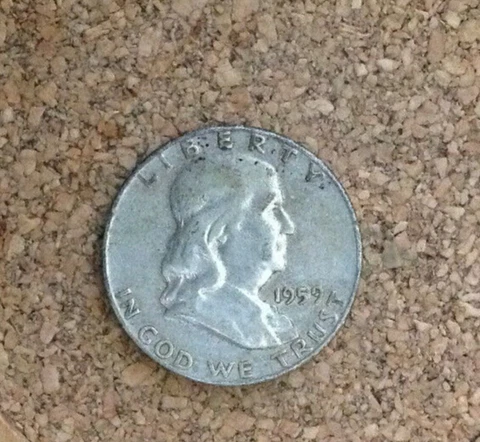 1959 P  Circ.  Franklin Half Dollar 90 % Silver US Coin FH2924 FREE SHIPPING Cover