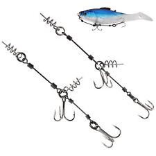 Fishing Screw Rig Double Fishing Hook with Center Pin for Shallow-Rigging