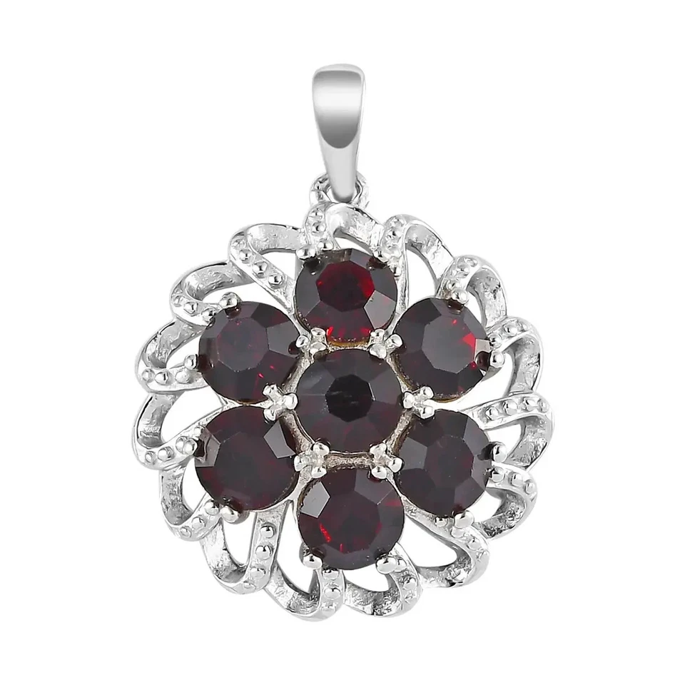 NUEVO Colgante enchapado en platino multifacetado con cristales de amatista Karis AA1 Foto 1 de 3