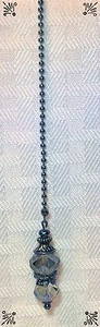 Handcrafted Electroplated Czech Faceted Blue Glass Ceiling Fan Pull - Picture 1 of 4