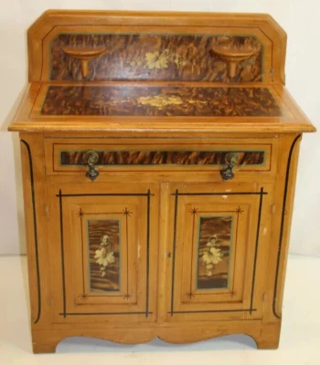 New England Sheraton Country Painted Pine Wash Stand Commode Circa 1840s' - Image 1 of 4