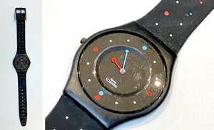 Swatch Swiss IU32 Men Black Ultra Thin Skin Analog Quartz Watch untested - Picture 1 of 18
