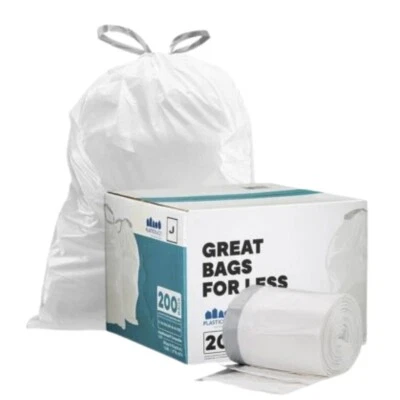 Plasticplace Custom Fit Trash Bags Compatible with simplehuman Code J, 200 Count