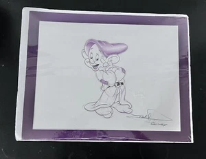 Disney World Sketch Dopey Snow White Signed In Plastic Covering - Picture 1 of 6