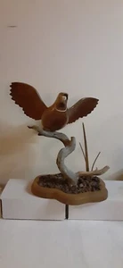 Vintage Carved Wood Quail Bird Mounted on Wood - Picture 1 of 12