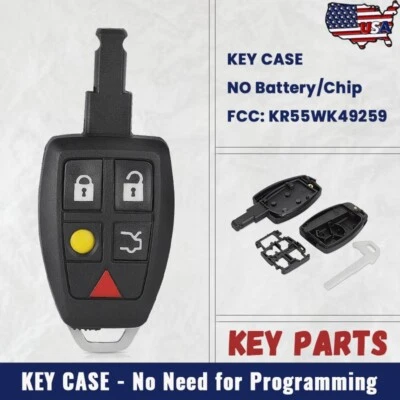for Volvo C30 S40 V50 C70 - 2004 - 2013 Remote Key Shell Case Fob KR55WK49259 - Image 1 of 4