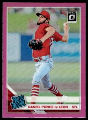 2019 DONRUSS OPTIC PURPLE PRIZM Daniel Ponce de Leon St. Louis Cardinals #65 - Image 1 of 2