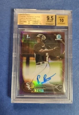Franklin Reyes 2016 Bowman Chrome Purple Refractor RC Auto /250 GEM MINT BGS 9.5 - Image 1 of 2
