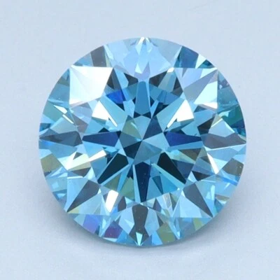 Round 1.57 Cts Fancy Vivid Blue VS1 IGI Certified Lab Grown CVD Diamond - Image 1 of 4