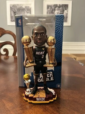 DWYANE WADE Miami Heat Legend 2x NBA Finals Champion & MVP Trophy Bobblehead NIB - Image 1 of 4