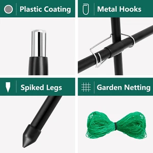 6 Ft Tall, Garden Trellis for Climbing Plants Outdoor with Nylon Net for Cucu... - Picture 1 of 1