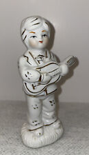 Boy with Guitar  Japan Vintage Figurine Ceramic Glazed Finish Collectible