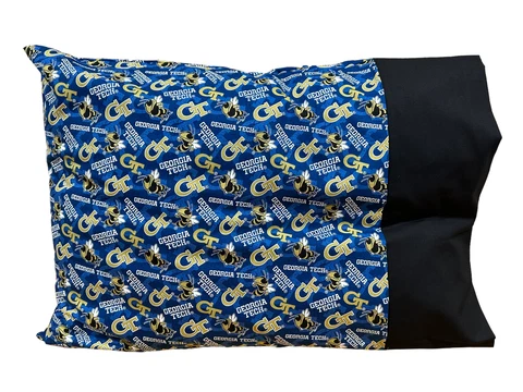 Georgia Tech Yellow Jackets Pillowcase-Tone on Tone Cotton Cover