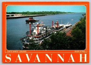 Postal Georgia Savannah River St Cap'n Sam's Cruises 22G - Imagen 1 de 2